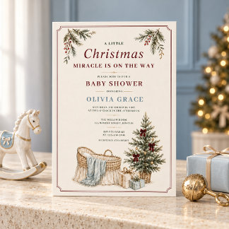 Vintage Weihnachtswunder-Baby-Party Einladung