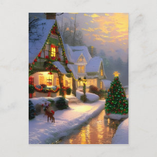 Vintage Weihnachtszeit Blank Holiday Postkarte