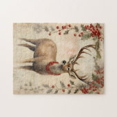 Vintage Weihnachtszeit für Hirsche Puzzle (Horizontal)