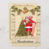 Vintage Weihnachtszeit Party Einladung (Vorne/Hinten)