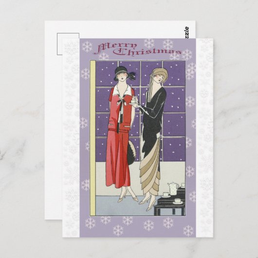 Vintage Weihnachtszeit Postkarte (Vorne/Hinten)