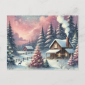 Vintage Weihnachtszeit Postkarte (Vorderseite)