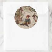 Vintage Weihnachtszeit Runder Aufkleber (Tasche)