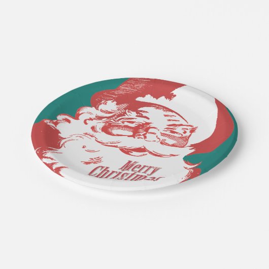 Vintage Weihnachtszeitung Teller (Schrägansicht)