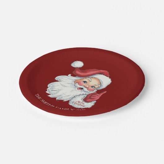 Vintage Weihnachtszeitung Teller (Schrägansicht)