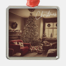 Vintage-Weihnachtszimmer Baum mit Geschenken