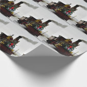 Vintage-Weihnachtszug, Feiertage Geschenkpapier (Ecke)
