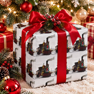 Vintage-Weihnachtszug, Feiertage Geschenkpapier