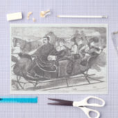 Vintage Weihnachtszwirn Papier SLEIGEN BELLES (Handwerk)