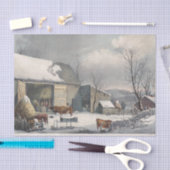 Vintage Weihnachtszwirn Papier WINTER FARM YARD (Handwerk)