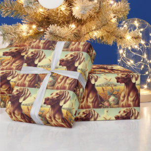 Vintage Weimaraner-Malerei Geschenkpapier