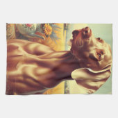 Vintage Weimaraner-Malerei Geschirrtuch (Horizontal)