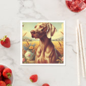 Vintage Weimaraner-Malerei Serviette (Beispiel)