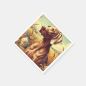 Vintage Weimaraner-Malerei Serviette (Ecke)