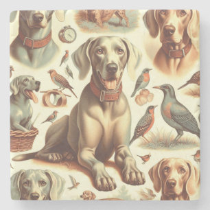 Vintage-Weimaraner nahtlos Steinuntersetzer