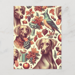 Vintage Weimaraner-Nahtlose Illustration Postkarte