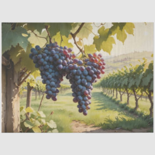 Vintage Weinberg Szene Seidenpapier