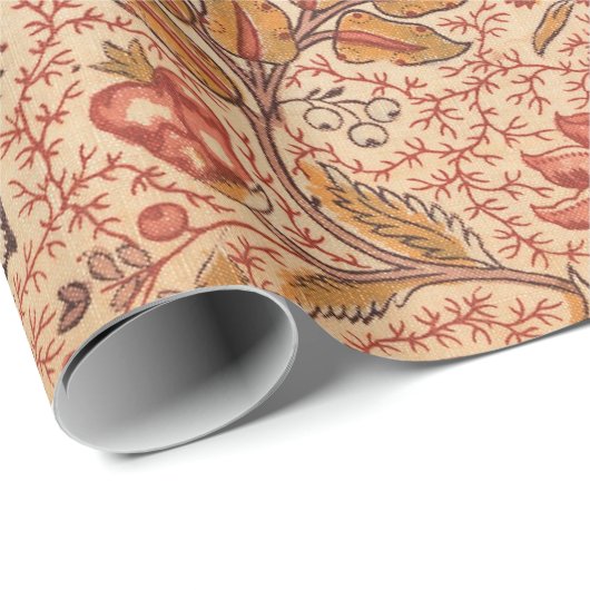 Vintage Weinblütendruckerei Botanische Schrift Geschenkpapier (Rolleneckpunkt)