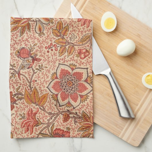 Vintage Weinblütendruckerei Botanische Schrift Geschirrtuch (Viertel Falte)