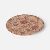 Vintage Weinblütendruckerei Botanische Schrift Pappteller (Schrägansicht)