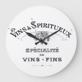 Vintage Weine und Spirituosen aus Frankreich Große Wanduhr