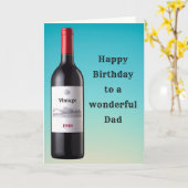 Vintage Weinflasche | Geburtskarte Karte (Gelbe Blume)