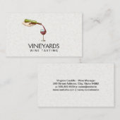 Vintage Weinflasche Pour Visitenkarte (Vorne/Hinten)