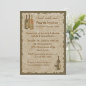 Vintage Weinflaschen Einladung (Stehend Vorderseite)