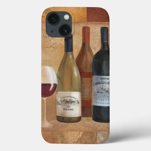 Vintage Weinflaschen und Weinglas Case-Mate iPhone Hülle (Rückseite)