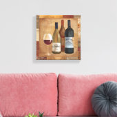 Vintage Weinflaschen und Weinglas Leinwanddruck (Insitu (Wohnzimmer))