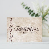 Vintage Weinkeller Elegante Hochzeiten Empfang Einladung (Stehend Vorderseite)