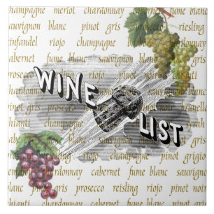 Vintage-Weinliste-Trauben-Untersetzer-Fliese Fliese