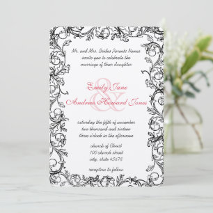 Vintage-Weinrebe-tief-Honeysuckle-Hochzeitseinladu Einladung