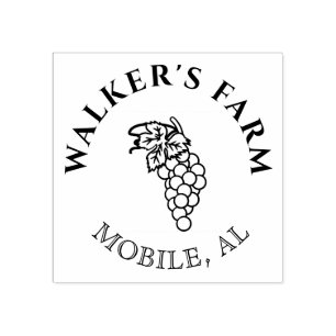 Vintage Weintrauben Monogramm Briefmarke Gummistempel