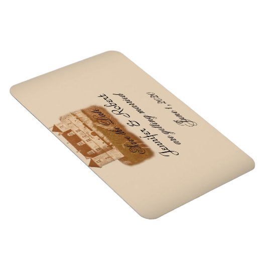 Vintage Weinverheiratung speichern das Datum Magnet (Rechte Seite)