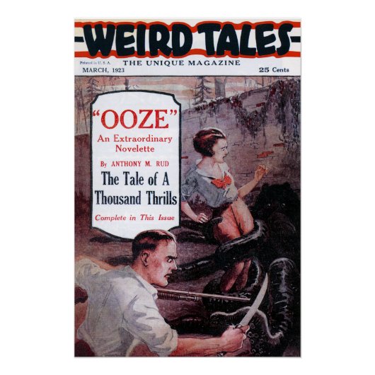 Vintage Weird Tales 1923 Ooze Cover Poster (Vorderseite)