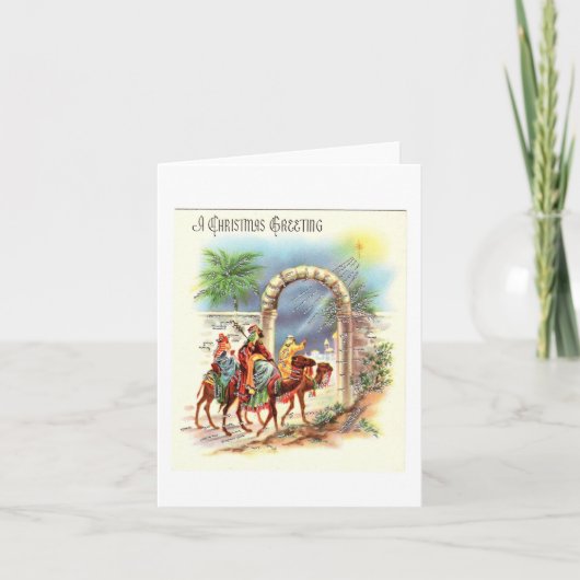 Vintage Weisen Weihnachtskarte Karte (Vorderseite)