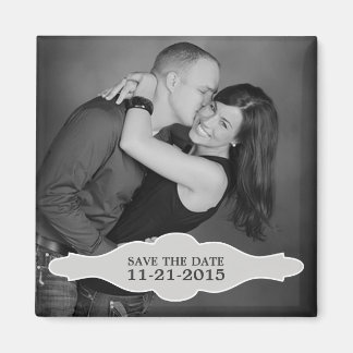 Vintage-Weiß LaBon Vie Foto Save-the-Date-Magnet Magnet