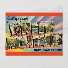 Vintage Weiße Berge des NH Postkarte