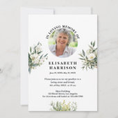 Vintage weiße Blume Beerdigung Einladung (Vorderseite)