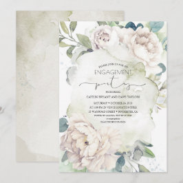 Vintage weiße Blume Elegante Engagement Partei Einladung