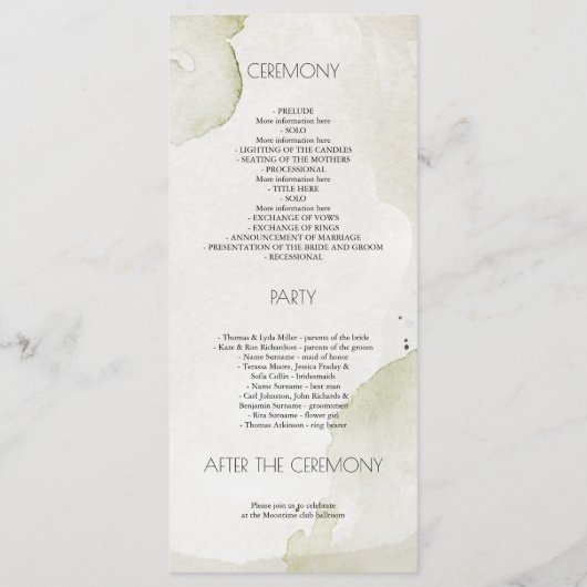 Vintage weiße Blume Elegante Hochzeitsprogramme Programm (Rückseite)