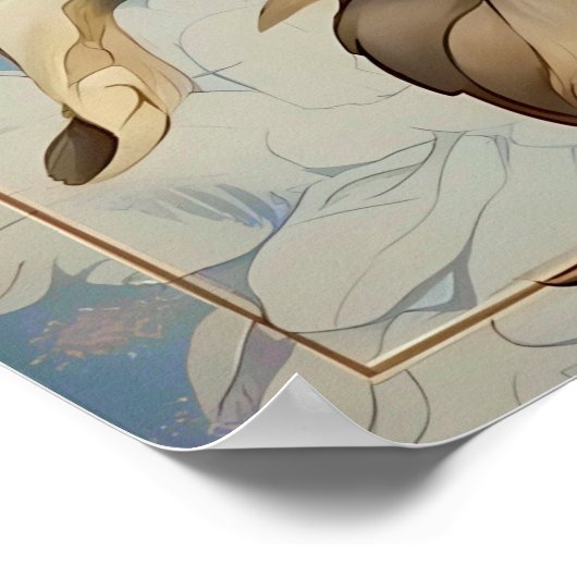 VINTAGE WEISSE BLUME POSTER (Ecke)