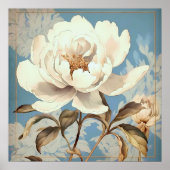 VINTAGE WEISSE BLUME POSTER (Vorne)