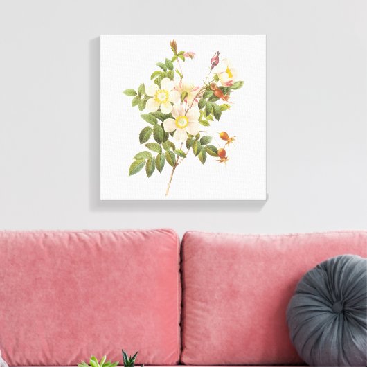 Vintage weiße Blume überzogene Leinwand (Insitu (Wohnzimmer))