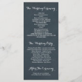 Vintage weiße Blume verrichten Hochzeitsprogramme Programm (Rückseite)