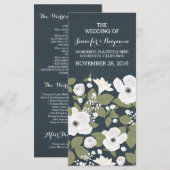 Vintage weiße Blume verrichten Hochzeitsprogramme Programm (Vorne/Hinten)