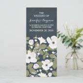 Vintage weiße Blume verrichten Hochzeitsprogramme Programm (Stehend Vorderseite)