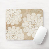 Vintage Weiße Dahlia-Blumenzehen Mousepad (Mit Mouse)