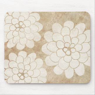 Vintage Weiße Dahlia-Blumenzehen Mousepad